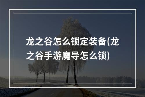 龙之谷怎么锁定装备(龙之谷手游魔导怎么锁)