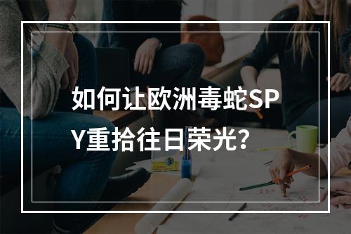 如何让欧洲毒蛇SPY重拾往日荣光？