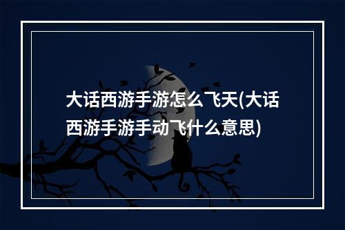 大话西游手游怎么飞天(大话西游手游手动飞什么意思)