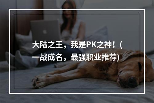 大陆之王，我是PK之神！(一战成名，最强职业推荐)