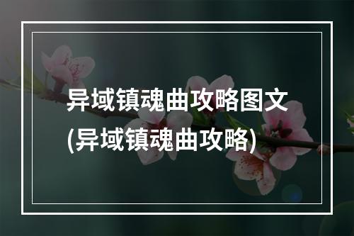 异域镇魂曲攻略图文(异域镇魂曲攻略)