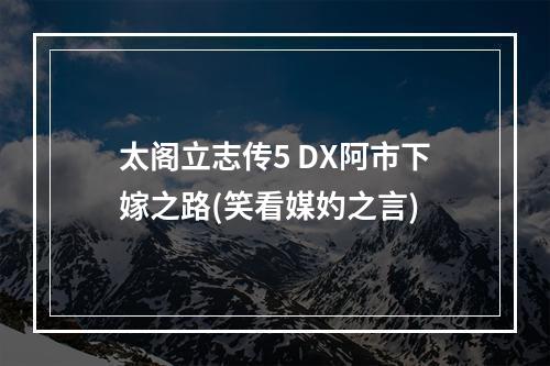 太阁立志传5 DX阿市下嫁之路(笑看媒妁之言)