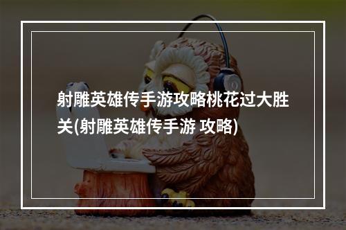 射雕英雄传手游攻略桃花过大胜关(射雕英雄传手游 攻略)