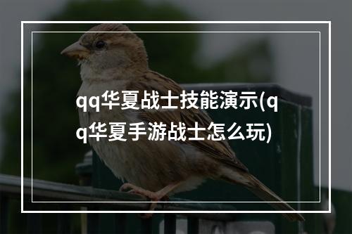 qq华夏战士技能演示(qq华夏手游战士怎么玩)