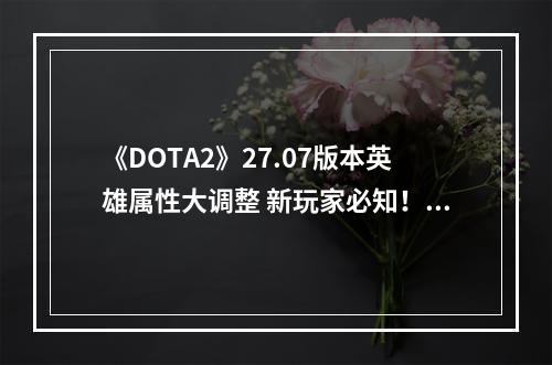 《DOTA2》27.07版本英雄属性大调整 新玩家必知！(DOTA2英雄属性调整大揭秘这些信息你不得不知！)