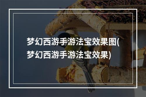 梦幻西游手游法宝效果图(梦幻西游手游法宝效果)