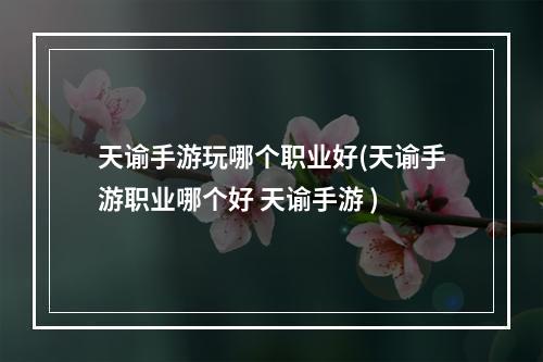 天谕手游玩哪个职业好(天谕手游职业哪个好 天谕手游 )