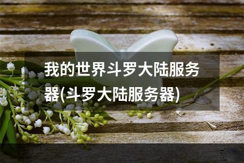 我的世界斗罗大陆服务器(斗罗大陆服务器)