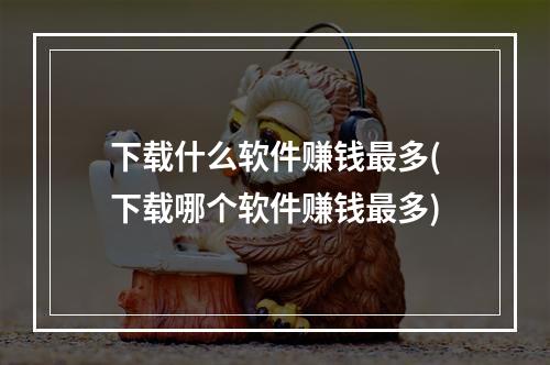 下载什么软件赚钱最多(下载哪个软件赚钱最多)