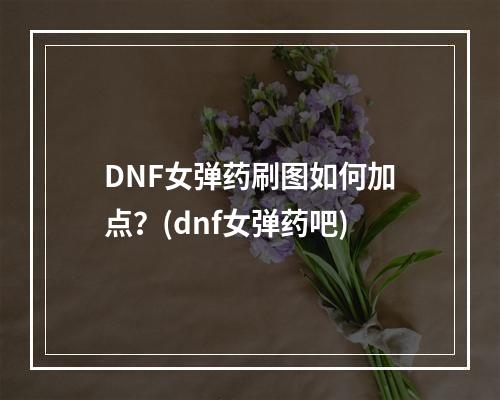 DNF女弹药刷图如何加点？(dnf女弹药吧)