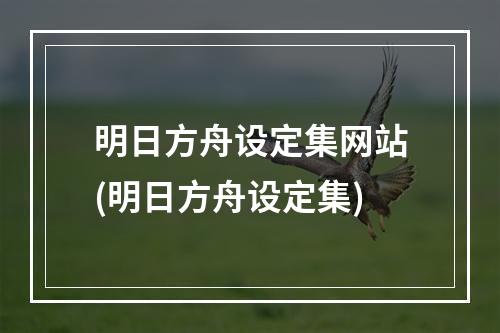 明日方舟设定集网站(明日方舟设定集)