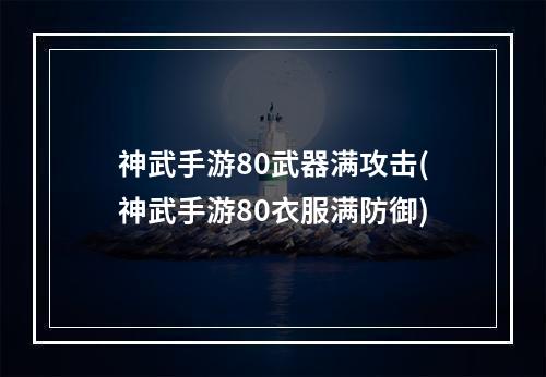 神武手游80武器满攻击(神武手游80衣服满防御)