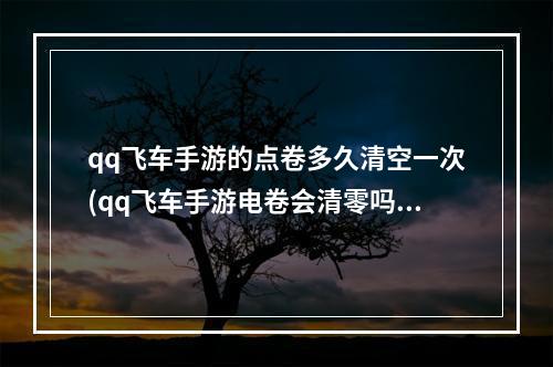 qq飞车手游的点卷多久清空一次(qq飞车手游电卷会清零吗)