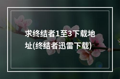 求终结者1至3下载地址(终结者迅雷下载)