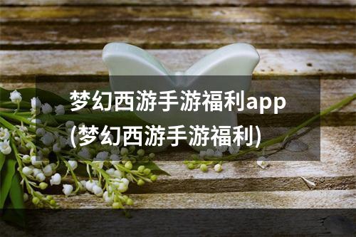 梦幻西游手游福利app(梦幻西游手游福利)