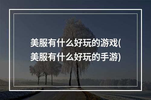 美服有什么好玩的游戏(美服有什么好玩的手游)