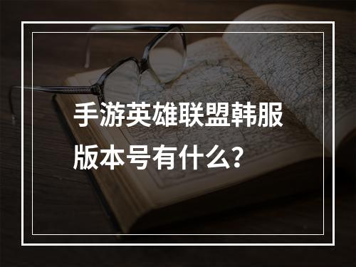 手游英雄联盟韩服版本号有什么？