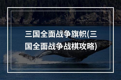 三国全面战争旗帜(三国全面战争战棋攻略)