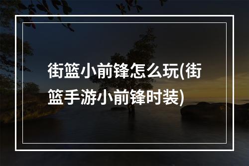 街篮小前锋怎么玩(街篮手游小前锋时装)