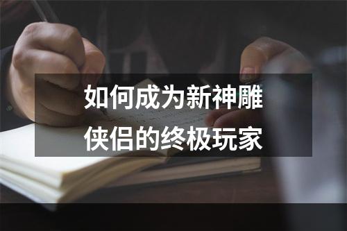 如何成为新神雕侠侣的终极玩家