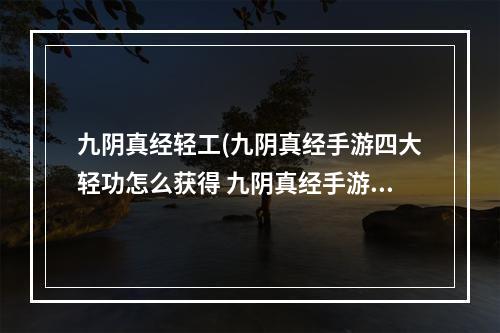 九阴真经轻工(九阴真经手游四大轻功怎么获得 九阴真经手游四大轻功)