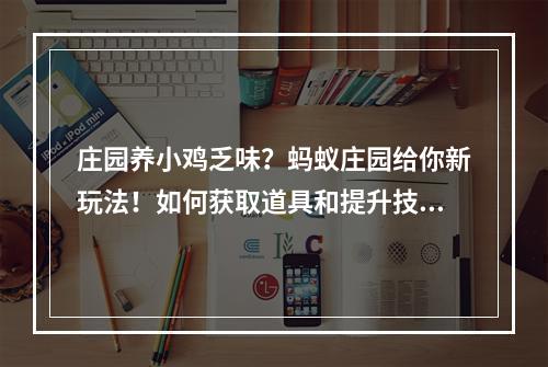 庄园养小鸡乏味？蚂蚁庄园给你新玩法！如何获取道具和提升技能(轻松模式&挑战模式)