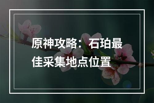 原神攻略：石珀最佳采集地点位置