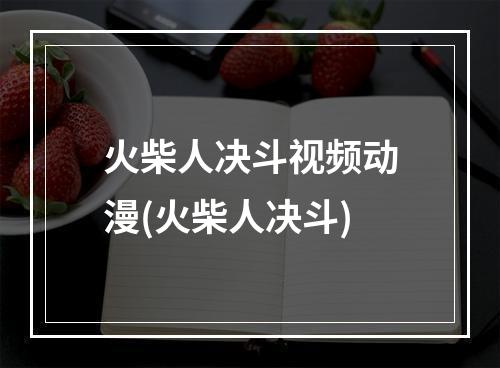 火柴人决斗视频动漫(火柴人决斗)