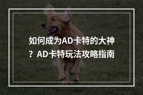 如何成为AD卡特的大神？AD卡特玩法攻略指南