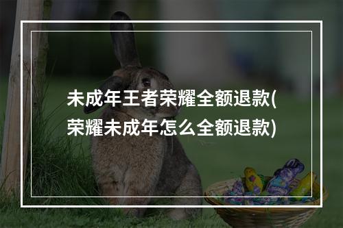 未成年王者荣耀全额退款(荣耀未成年怎么全额退款)