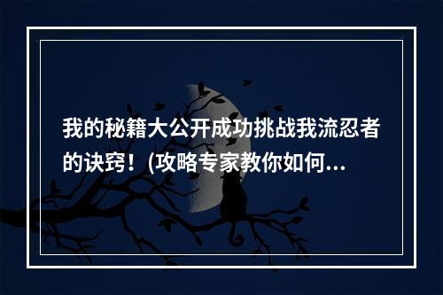 我的秘籍大公开成功挑战我流忍者的诀窍！(攻略专家教你如何超越难关)