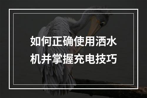 如何正确使用洒水机并掌握充电技巧