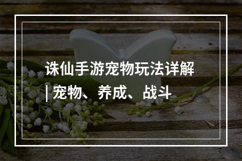 诛仙手游宠物玩法详解 | 宠物、养成、战斗