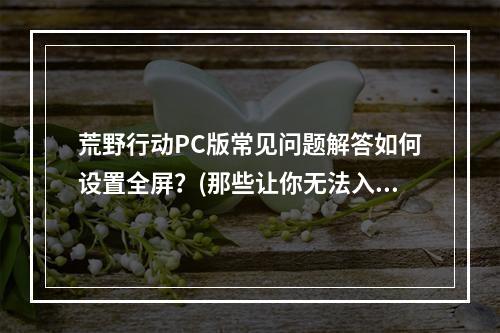 荒野行动PC版常见问题解答如何设置全屏？(那些让你无法入门的荒野行动PC版全屏设置问题)