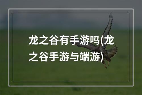 龙之谷有手游吗(龙之谷手游与端游)