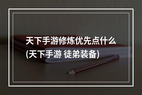 天下手游修炼优先点什么(天下手游 徒弟装备)