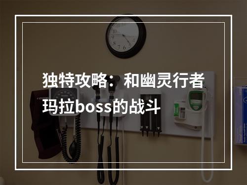 独特攻略：和幽灵行者玛拉boss的战斗