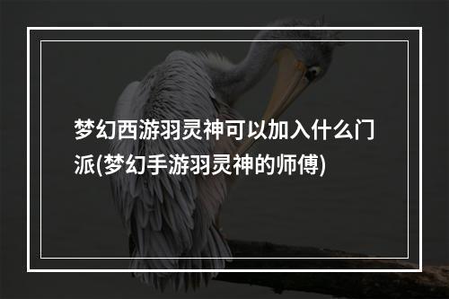 梦幻西游羽灵神可以加入什么门派(梦幻手游羽灵神的师傅)