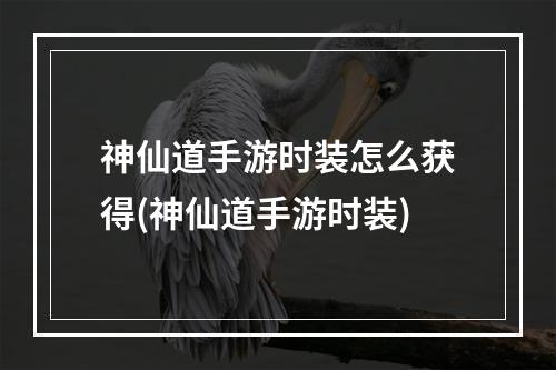 神仙道手游时装怎么获得(神仙道手游时装)