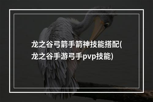 龙之谷弓箭手箭神技能搭配(龙之谷手游弓手pvp技能)