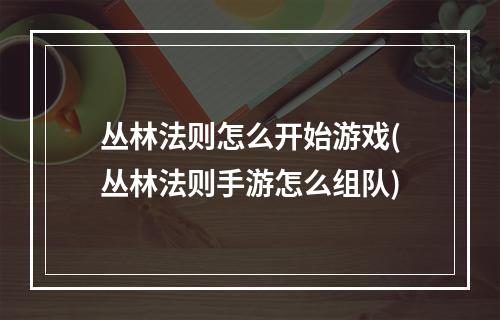 丛林法则怎么开始游戏(丛林法则手游怎么组队)