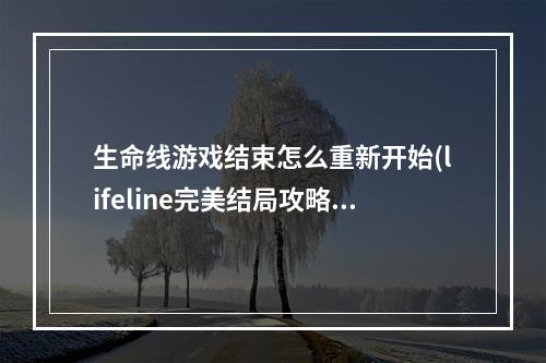 生命线游戏结束怎么重新开始(lifeline完美结局攻略 lifeline生命线游戏攻略大全)