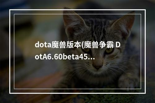 dota魔兽版本(魔兽争霸 DotA6.60beta45版全改动分析)