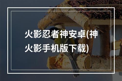 火影忍者神安卓(神火影手机版下载)