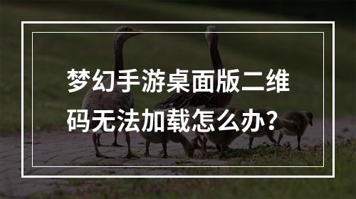 梦幻手游桌面版二维码无法加载怎么办？