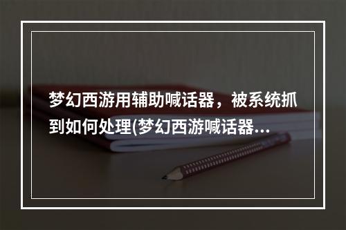 梦幻西游用辅助喊话器，被系统抓到如何处理(梦幻西游喊话器)