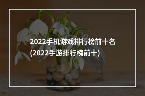 2022手机游戏排行榜前十名(2022手游排行榜前十)