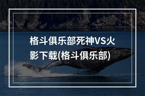 格斗俱乐部死神VS火影下载(格斗俱乐部)