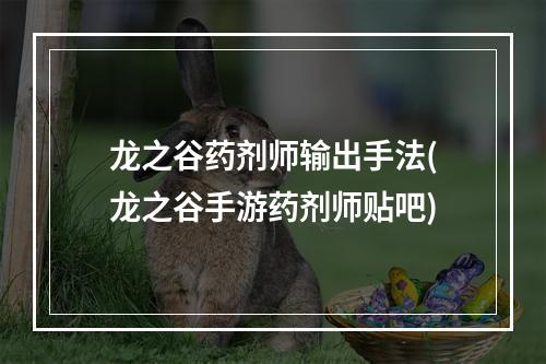 龙之谷药剂师输出手法(龙之谷手游药剂师贴吧)