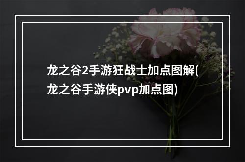 龙之谷2手游狂战士加点图解(龙之谷手游侠pvp加点图)